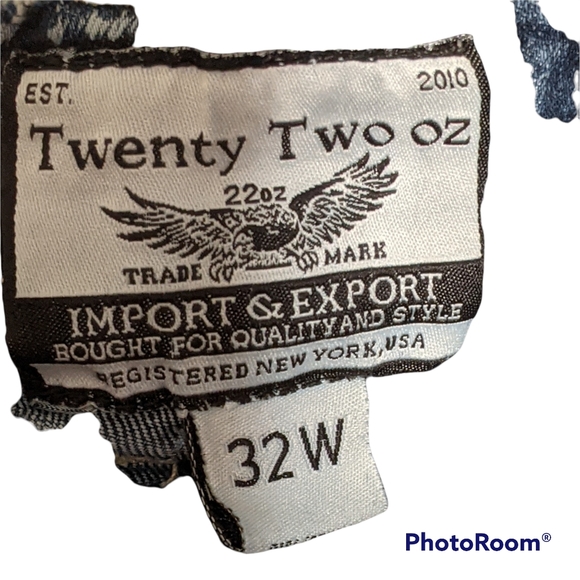 Twenty two oz stone washed distressed destroyed indigo joggers men's 31 * 30 - Picture 3 of 11